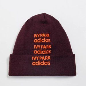 Ivy Park x Adidas Logo Beanie Maroon/Solar Orange